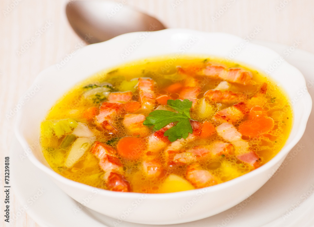 Fresh vegetable soup with meat Fresh vegetable soup with meat