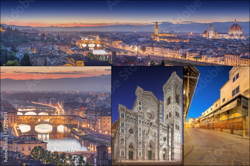 collage with images of Florence, Italy
