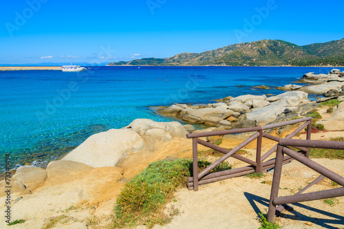Turquoise sea water and rocks, Spiaggia del Riso beach, Sardinia