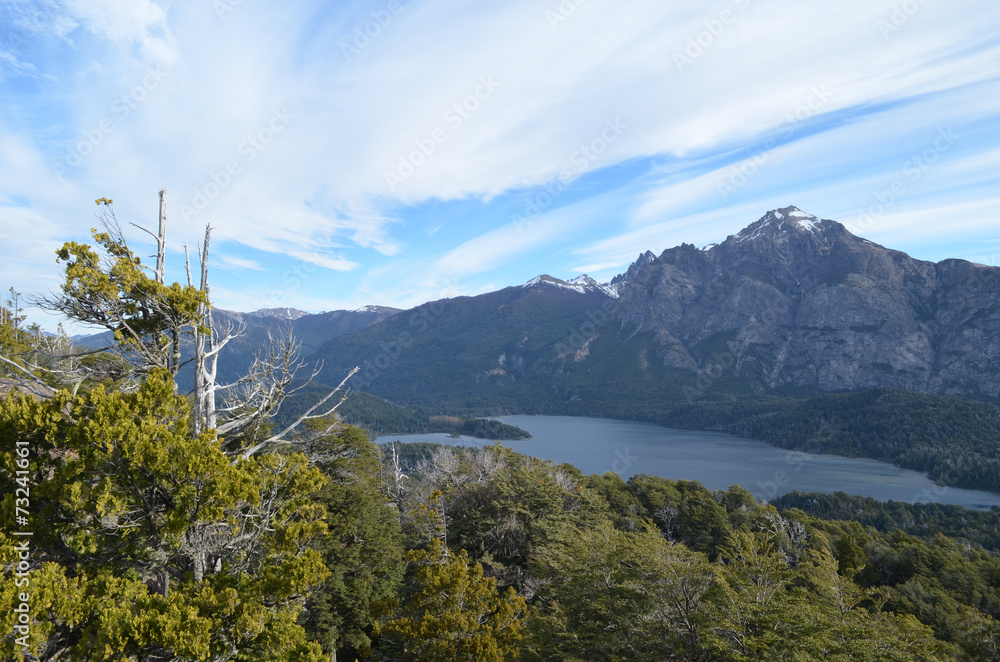 lakes and mountains in the Andes around Bariloche