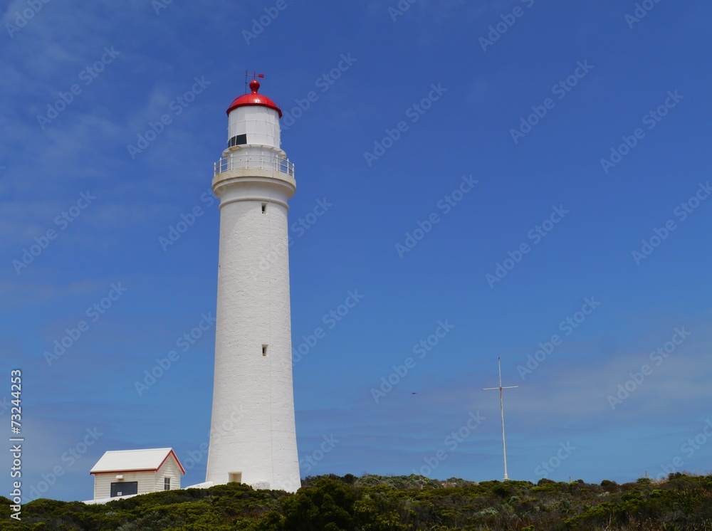 The white lighthouse of cape Nelson in Australia