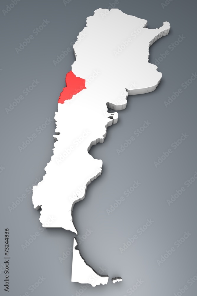 Neuqoen provincia Argentina mappa 3d