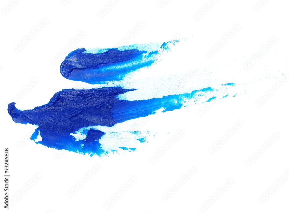 Fototapeta premium blue grunge brush strokes oil paint isolated on white