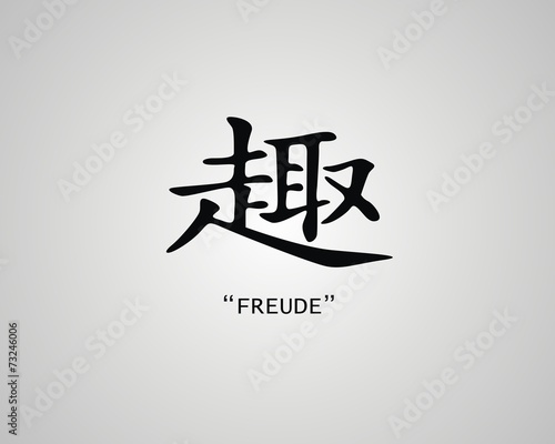 Japanisches Schriftzeichen Freude Kanji