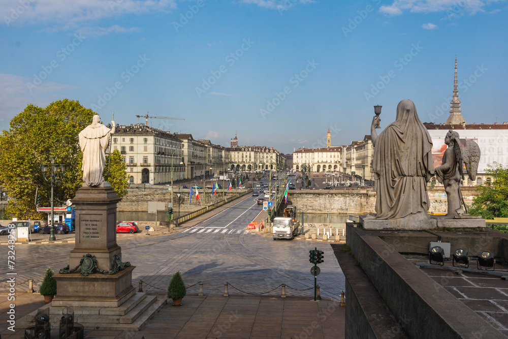 Vittorio Square and the oldest bridge of Turin