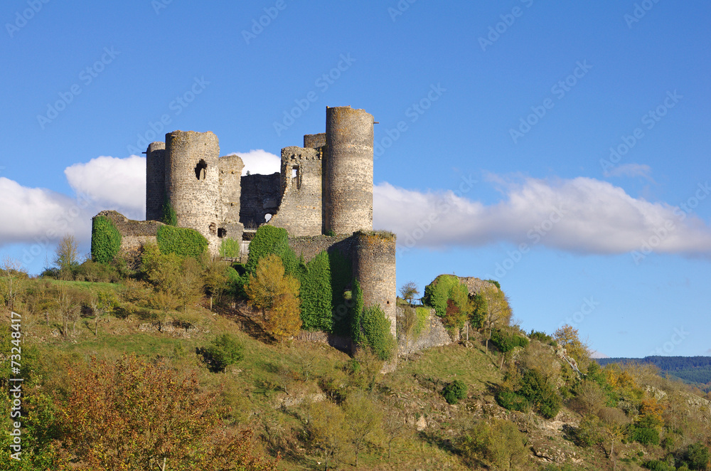Les ruines du château de Domeyrat en Auvergne