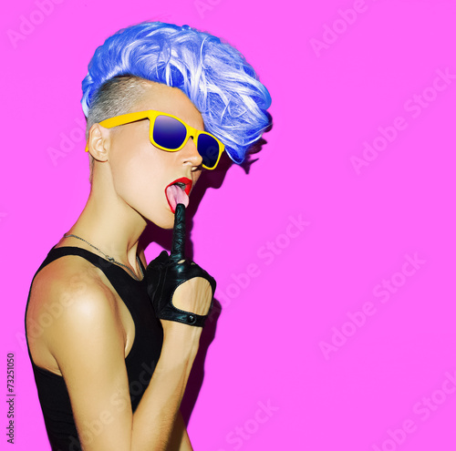 disco punk fashion style club party girl photo