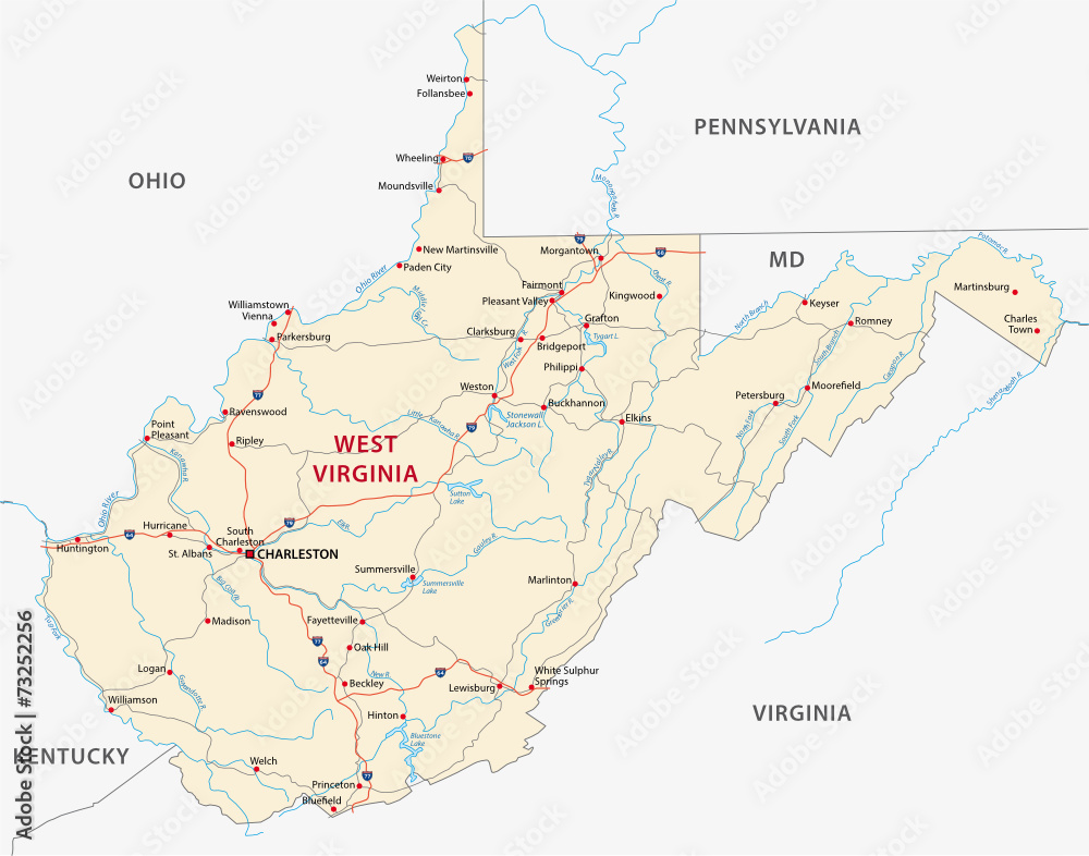 west virginia road map