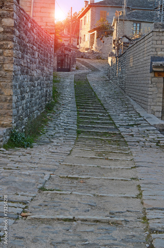 vitsa village in the morning Ioannina Epirus Greece