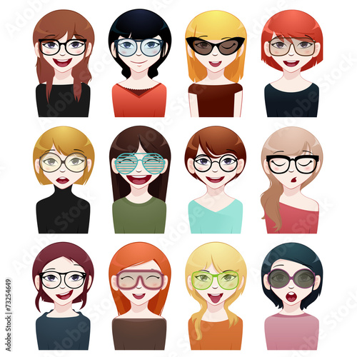 Girl avatar set