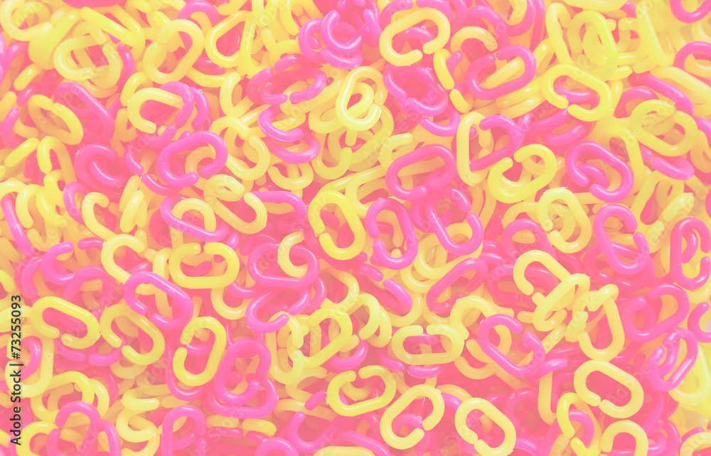 Pink and yellow plastic chain Pink and yellow plastic chain