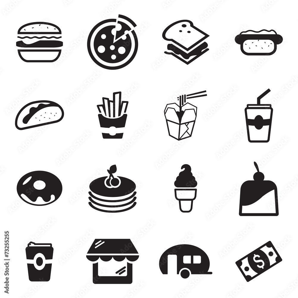 Fast Food Restaurant Icons Fast Food Restaurant Icons