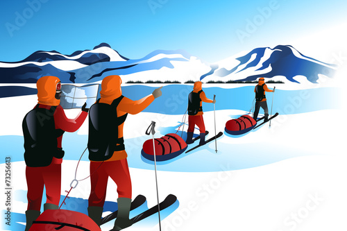 Men on an expedition to a mountain