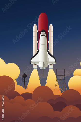 Fototapeta Naklejka Na Ścianę i Meble -  Rocket launching into space