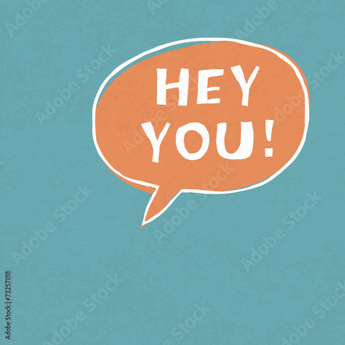 Hey You! Exclamation Words Vector Illustration