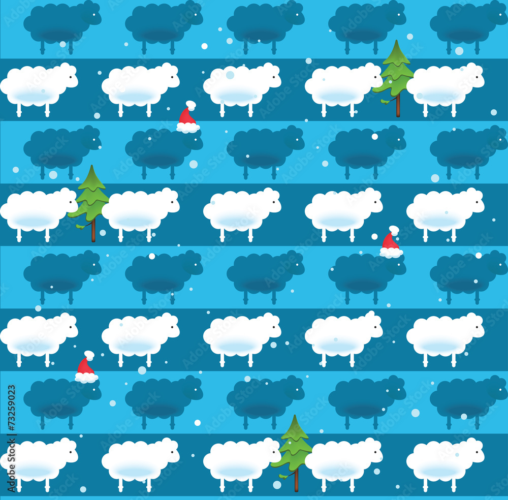 Naklejka premium seamless background with sheeps