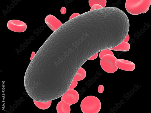 Bacterium on black background. Raster №13 photo