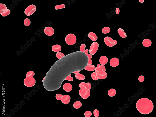 Bacterium on black background. Raster №12 photo