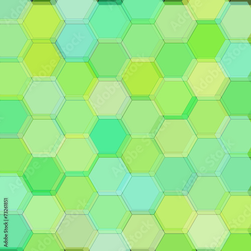 Background with acid green hexagons. Raster