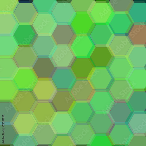 Background with dark green hexagons. Raster