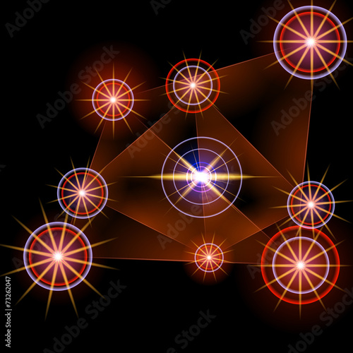 Abstract dark background with yellow stars. Raster #1