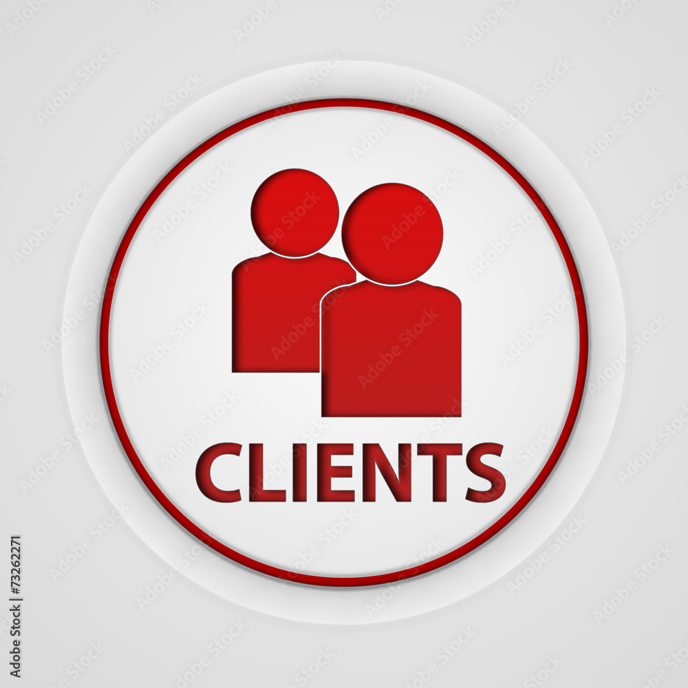 Client circular icon on white background Client circular icon on white background