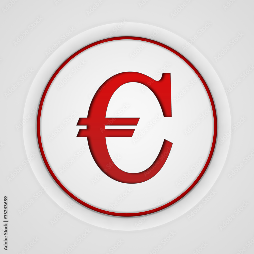 Euro circular icon on white background Euro circular icon on white background