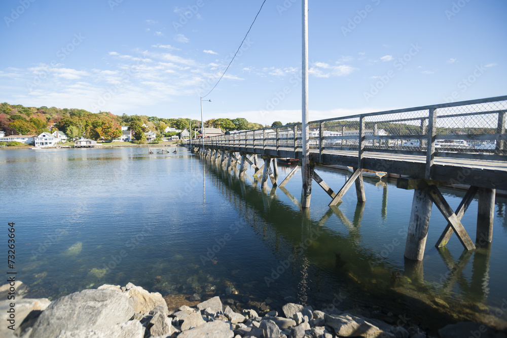 Fototapeta premium Boothbay pedestrian bridge.