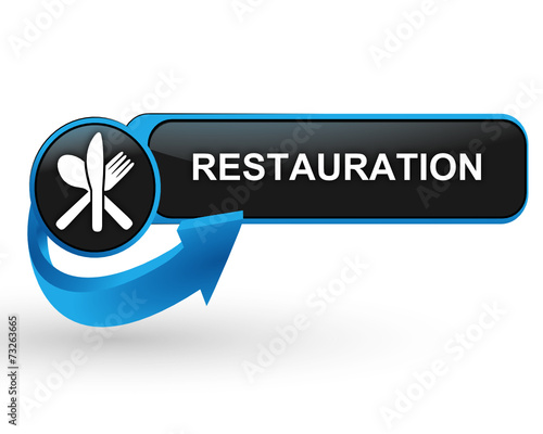 restauration sur bouton web design bleu