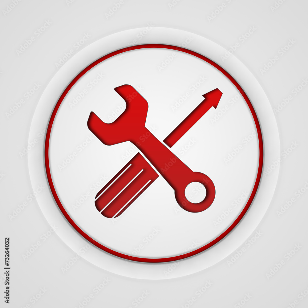 Settings circular icon on white background Settings circular icon on white background