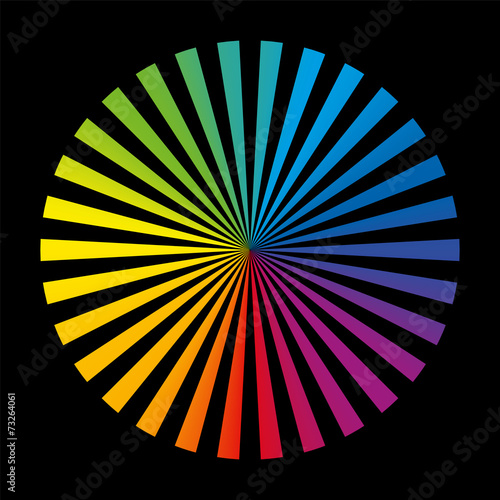 Rainbow Wheel Color Fields Black