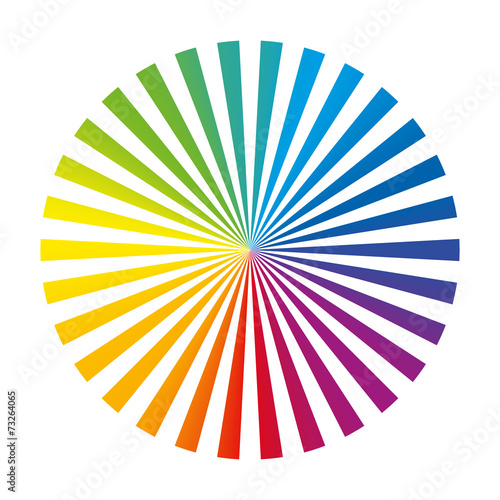 Rainbow Color Wheel Ink Stripes White