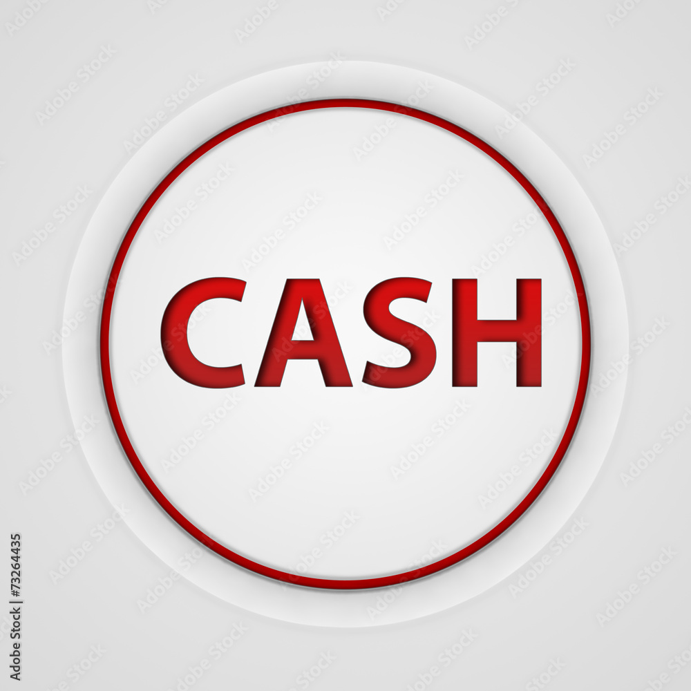 Cash circular icon on white background Cash circular icon on white background