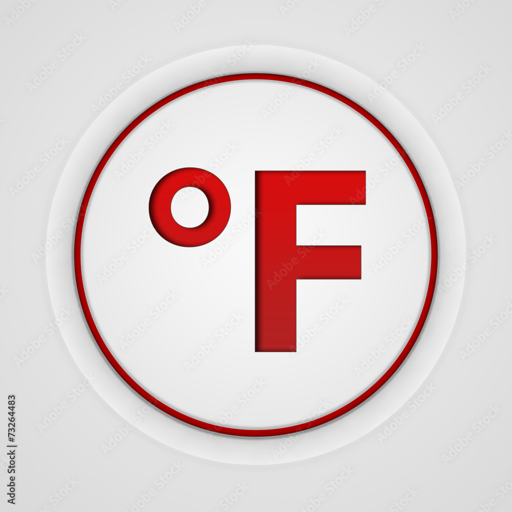 fahrenheit circular icon on white background fahrenheit circular icon on white background