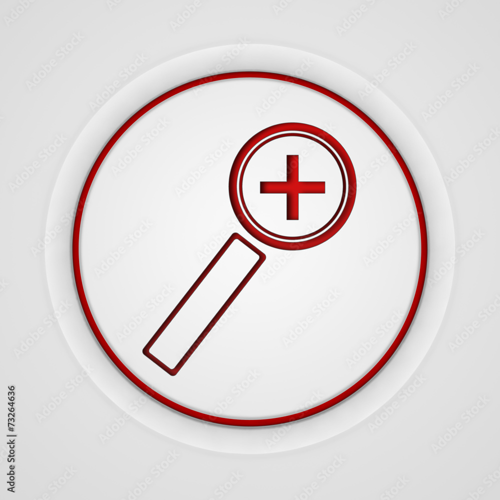 Zoom in circular icon on white background Zoom in circular icon on white background