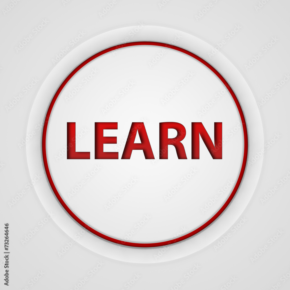 Learn circular icon on white background Learn circular icon on white background
