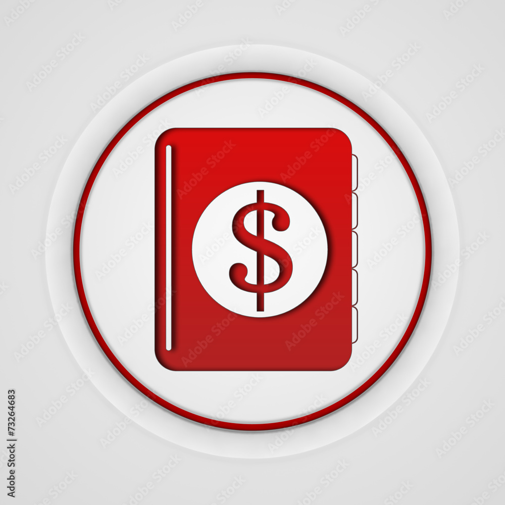 dollar money book circular icon on white background dollar money book circular icon on white background