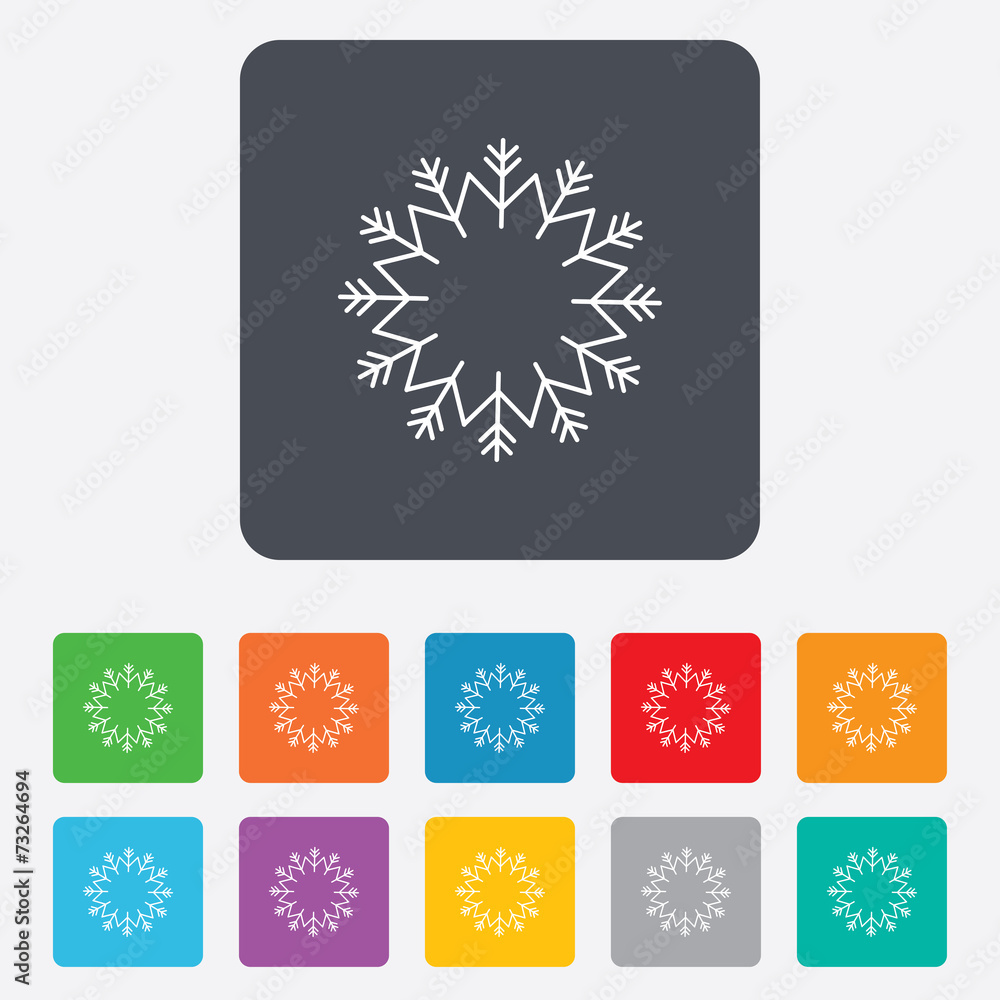Obraz premium Snowflake artistic sign icon. Air conditioning.