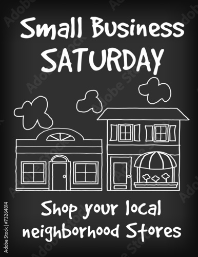 Small Business Saturday chalk board sign, support local stores