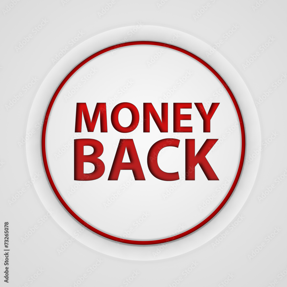 Money back circular icon on white background Money back circular icon on white background
