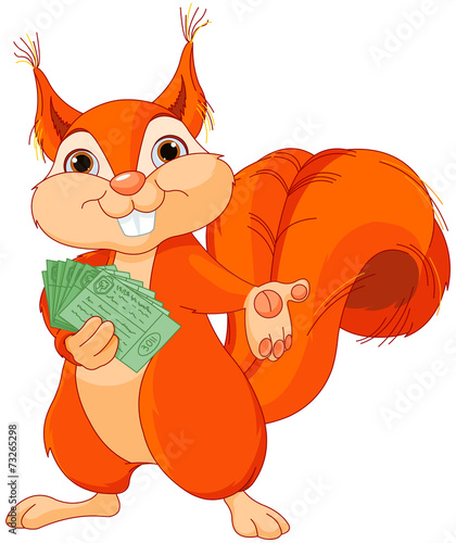 Squirrel with tickets