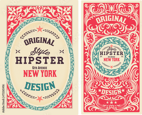 Old cards with floral details. Elements organized by layers.