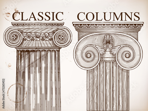 Classical column background set