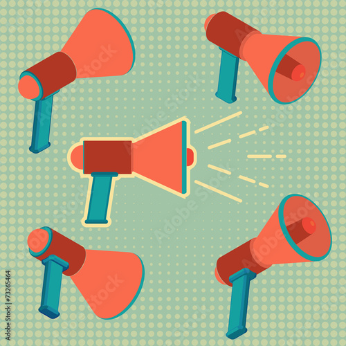 Megaphone, loudspeaker set