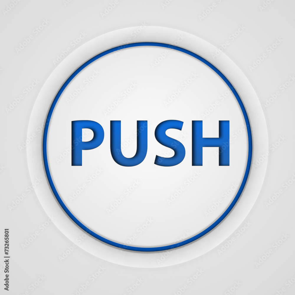 push circular icon on white background push circular icon on white background