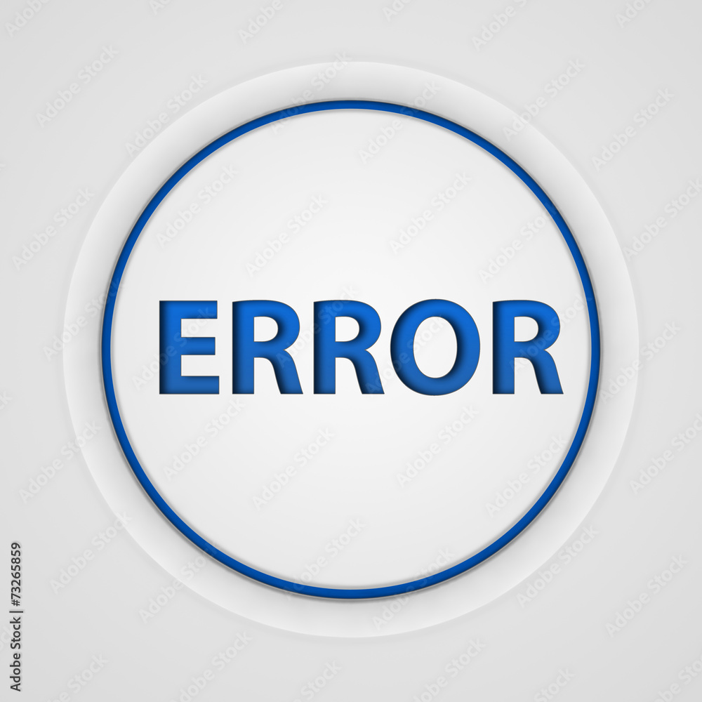 error circular icon on white background error circular icon on white background