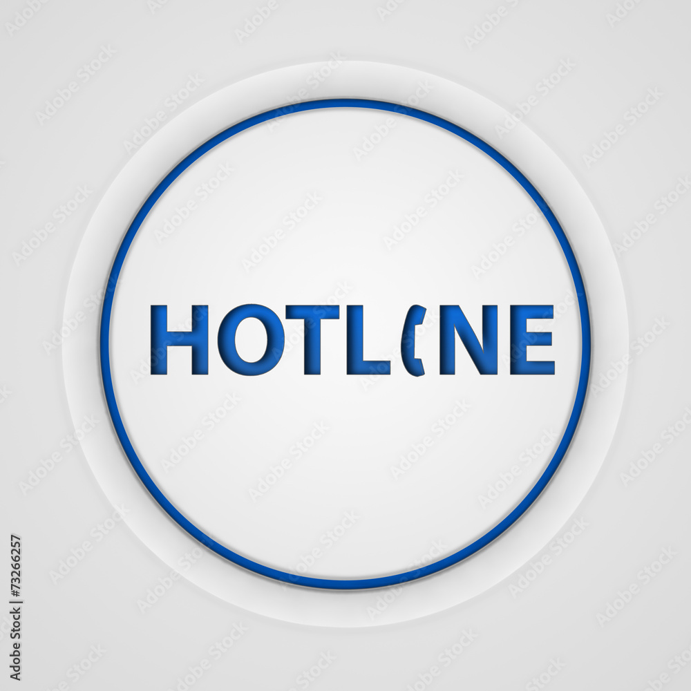 Hotline circular icon on white background Hotline circular icon on white background