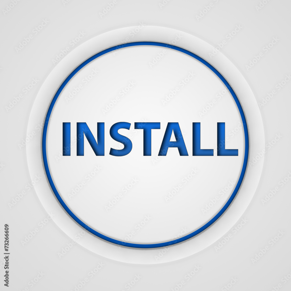 Installation circular icon on white background Installation circular icon on white background