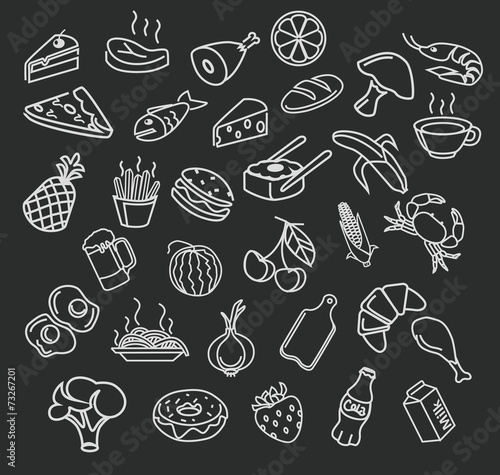 Vector food menu elements icon set