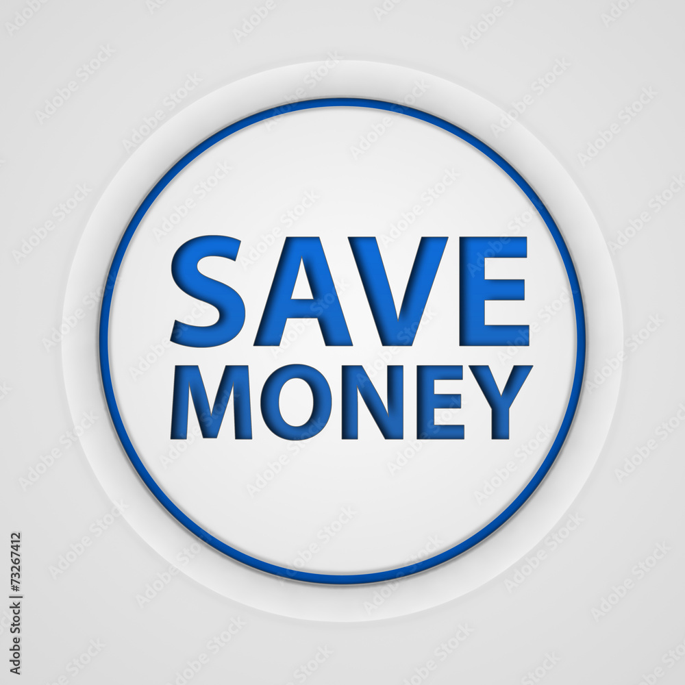 Save money circular icon on white background Save money circular icon on white background